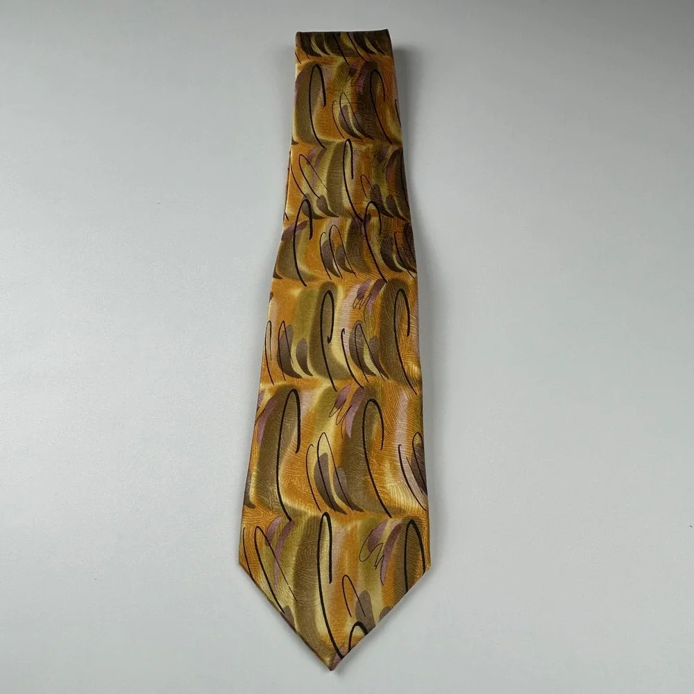 Vintage 2006 J. Garcia Northern Lights Limited Edition Yellow Silk Tie NWT‎